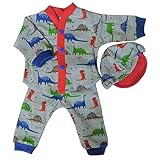 【未熟児】【低出生体重児】【早産児】【NICU】用 ベビー服：長袖上下セット ジュラシック (1400-2700g)
