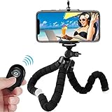 XIANRUI くねくね三脚 Bluetooth自撮 スマホ カメラ三脚ホルダーリモコン付き 調節自由 フレキシブル iPhone/Android/GoPro/一眼レフ/デジカメ/ビデオ カメラ 通用