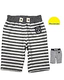 【子供服】 moujonjon (ムージョンジョン) いかりアップリケ付ボーダー6分丈パンツ 80cm～130cm M35139