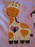 Embroidered Giraffe Pink Soft Plush Reversible Blanket by Embroidered Collection