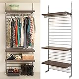 突っ張り式ラダーハンガー 幅約93cm ロッカータイプ ブラウン NJ-0091