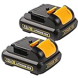 Enegitech 2 Pack 12V 2.0Ah Max Lithium-Ion Battery Packs for DEWALT DCB127 DCB120 DCB123 [並行輸入品]