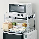 レンジ上ラック 2段 スライド式 引き出し ハイタイプ スタイリッシュ おしゃれ ステンレス 幅44.8 奥行30 高さ30cm 燕三条 日本製 MJ-AK-093