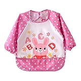 ベビービブ　エプロン　長袖　防水　可愛い　カートン　男女兼用　赤ちゃん　子供　遊び用　食事 (色5)