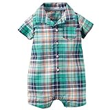 カーターズ Carter's ロンパース 半袖 綿100% Plaid Button-Front Romper 9M (67-72cm) [並行輸入品]