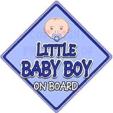 (BABY FACE) LITTLE BABY BOY ON BOARD (like baby on board sign) Non Personalised novelty baby on boar
