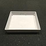 【4個入】アートストーン専用受皿/植木鉢ソーサー スクエア型/19ｃｍ ホワイト(白) 〔ガーデニング用品/園芸〕 生活用品 インテリア 雑貨 花 ガーデニング プランター top1-ds-15419