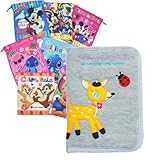 [ディズニーミニ巾着付き]母子手帳ケース 【ROMAN BAG rm-w010】 POPPINS マルチケース ニックナック アニマル柄 (バンビさん)
