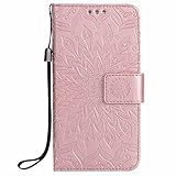 Galaxy S7 ケース、 Dfly 高品質 PU 革 を エンボスマンダラ花デザイン 財布型 スタンド機能 ウルトラスリム フリップ マグネット吸着 ケース Samsung Galaxy S7、 