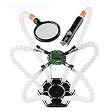 多機能溶接修理フレーム拡大鏡懐中電灯溶接アセンブリハンドツール、PCBボード溶接ツール6フレキシブルアーム (ホワイト)