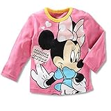 ディズニー　ミニーマウス薄手長袖Ｔシャツ 90cm～130cm　綿100％ ピンック/130cm１点 【1点】