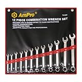 AMPRO T41280 12 Piece Combination Wrench Set 6 to 19-Millimeter [並行輸入品]