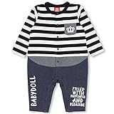 ベビードール ボーダー長袖ロンパース 子供服 80cm ブラック