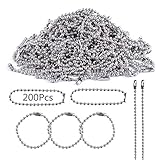 ボールチェーン【約200Pcs】チェーンキーホルダー ビーズ素材 コネクター付き 全長約12cm ボール径約1.8mm ハンドメイド アクセサリーパーツ シルバー