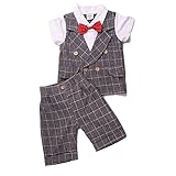 dizoon（ディゾン）ベビー キッズ 子供服 フォーマル 男の子 カバーオール ロンパース セレモニー 結婚式 誕生日 80 90 100 110cm (90cm, グレイギンガム)