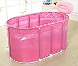 インフレータブルバスタブ折りたたみ式プラスチックシンプルなステンレススチールブラケット大人の子供親子のバスルームサウナ風呂風呂風呂風呂風呂 ( カラー から゜ : ピンク ぴんく )