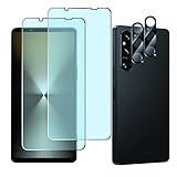【2＋2枚セット】FOR xperia 1 Vi ブルーライトカット 指紋認証対応 FOR xperia 1 Vi ガラスフィルム （２枚入り） + レンズフィルム （２枚入り）日本旭硝子素材採用眼精疲労軽減保護硬度9 H飛散防止指紋自動吸着気泡強化ガラスフィルム