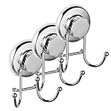 Haskoアクセサリー – スーパー強力真空吸盤フックホルダー – Strongステンレススチールフックバスルームの&キッチン、クロム B01JMXKXOI