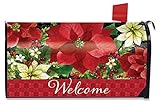 ポインセチアWelcomeクリスマスメールボックスカバーフローラル標準Briarwood Lane