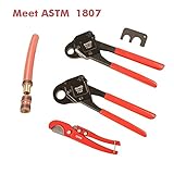 IWISS F1807 PEX 配管圧着工具 1/2インチ&3/4インチ&1インチ 銅リングクリンパーピラー GO NO GOゲージ付き