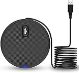 KOKOMI usb マイク ミュート 機能付き 全指向性 マイク USB接続 設定不要 SkypeZoom など対応 オンライン会議、ウェ