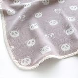 はぐまむ hugmamu® 日本製 綿毛布 ブランケット (MS おくるみ 75×75, パンダ ブラウン)