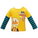 【本体綿100％】2017年 秋冬 アンパンマン 天竺 袖ボーダーフェイクレイヤード 長袖Tシャツ ANPANMAN イエロー◇90cm