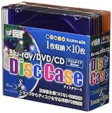 オーム電機 ブルーレイ対応スリムケース10Pミックス