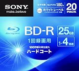 SONY ビデオ用BD-R 1回録画用 片面1層25GB 4倍速 ホワイトプリンタブル 20枚パック 20BNR1VGPS4