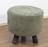 ４色選べる 可愛い スツール 丸型 ボア張地 （限定品） (グリーン)