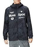 [デサント] ウィンドブレーカー ジャケット 軽量 4WAYストレッチ ヒートナビ 保温 発熱 総柄 トレーニング MOVESPORT メンズ ブラック M