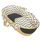 Hoohobbers Chevron Grey & Navy with Lime Moses Basket - Tailored by Hoohobbers