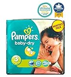 パンパースベビードライおむつサイズ3月額パック - 198おむつ (Pampers) (x2) - Pampers Baby-Dry Nappies Size 3 Monthly Pack - 198