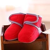 【YW】ベビーシューズ 赤ちゃんの綿靴 ベビーブーツ 赤ちゃんは歩くことを学ぶ秋冬の布靴学步靴 (10cm, 赤い)