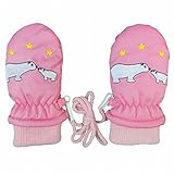 ミトン ベビー 男の子 女の子 手袋 グローブ 撥水 裏ボア ひも付 ピンク 1-2才