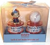 Baby Essentials Tooth and Curl Holder Keepsake Set. Baseball Theme. by Baby Essentials