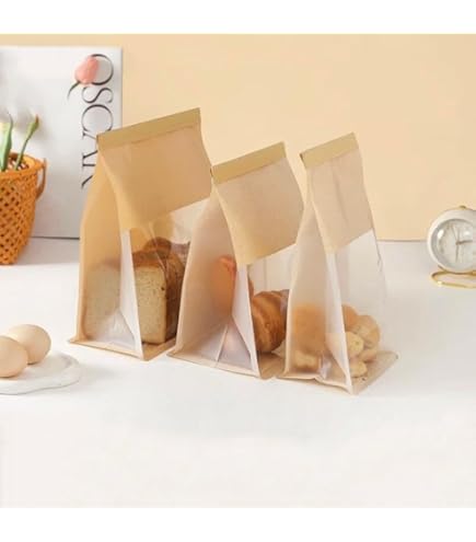 Amazon.co.jp: ヘイコー紙袋 窓付 No.4 未晒 クラフト 13x8x23.5cm 50