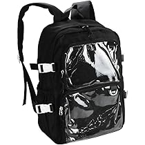 700 リュックサック クリアポケット 2段 推し活 缶バッジ アクスタ Amazon.co.jp: [youmains] 推し活リュックサック デコレーション