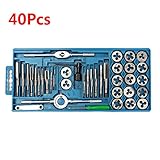 40Pcs Metric Tap Wrench And Die Pro Set M3-M12 Nut Bolt Alloy