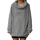 （ハナハナ) HANAHANA ゆったり サイズ M L 2L 3L 小顔 体型カバー プルオーバー マタニティ にも ハイネック パーカー 長袖 セーター レディース 軽い i042 (L, グレー