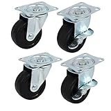 uxcell スイベルキャスターホイール　スイベルブレーキキャスターホイール　2ブレーキ　2ノンブレーキ