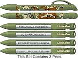 Babyペンby Greeting pen- Personalized Birth Announcement pens- Baby Little Man回転メッセージペン3本パック( p-bp-29 