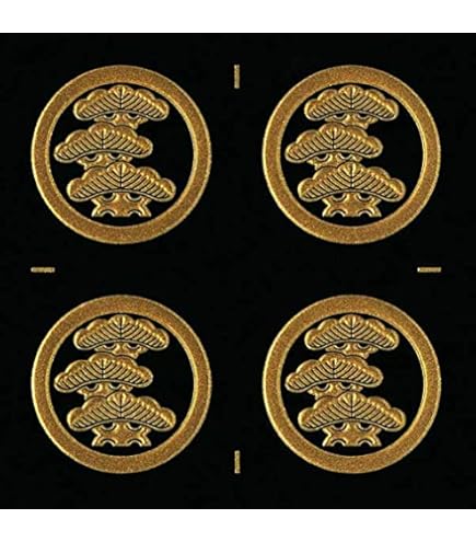 Amazon.co.jp: 蒔絵シール 家紋 「丸に左三階松 黒」 : おもちゃ