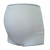 ネトゥル ボーダー柄マタニティボクサータイプショーツ M~L グレー 1821