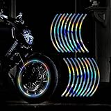 TOMALL 18pcs 16-19インチホイール反射リムステッカーデカールオートバイホイールカーサイクリング自転車自転車夜反射安全装飾テープ車用ユニバーサル反射ステッカー(ブルー)