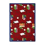 Joy Carpets Kid Essentials Language & Literacy Bookworm Rug Red 7'8 x 10'9 [並行輸入品]