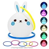 子供夜ライトランプシリコンタッチセンサーLEDランプの色変更呼吸ライトBunny Rabbit Easter Gift ForベッドサイドBaby Nurseryランプ、Romantic Atmosp