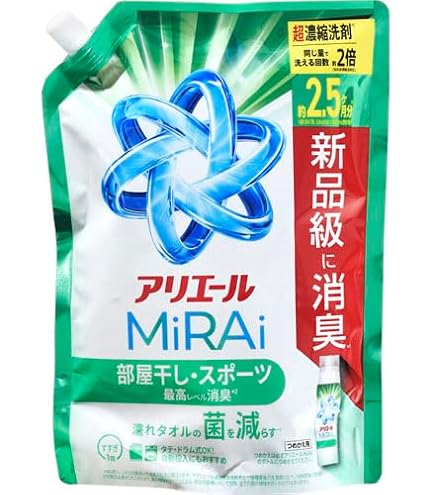 Amazon | P&G アリエールMiRAi 超濃縮 部屋干し&スポーツ 詰替特大