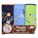 I Love Mommy and Daddy Hooded Bath Towel Set, 3 Pack, Boy, Frenchie Mini Couture by Frenchie Mini Co