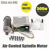 Konmison 1Set Mini CNC Lathe Air Cooled 500W Spindle Motor CNC 0.5KW with 52mm Clamps and 110V Mach3
